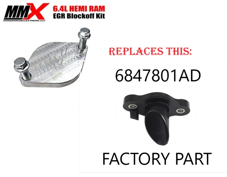 Billet EGR Block Off Plate 19-up Ram, Jeep Wrangler 6.4L HEMI Billet EGR Block Off Plate 19-up Ram, Jeep Wrangler 6.4L HEMI